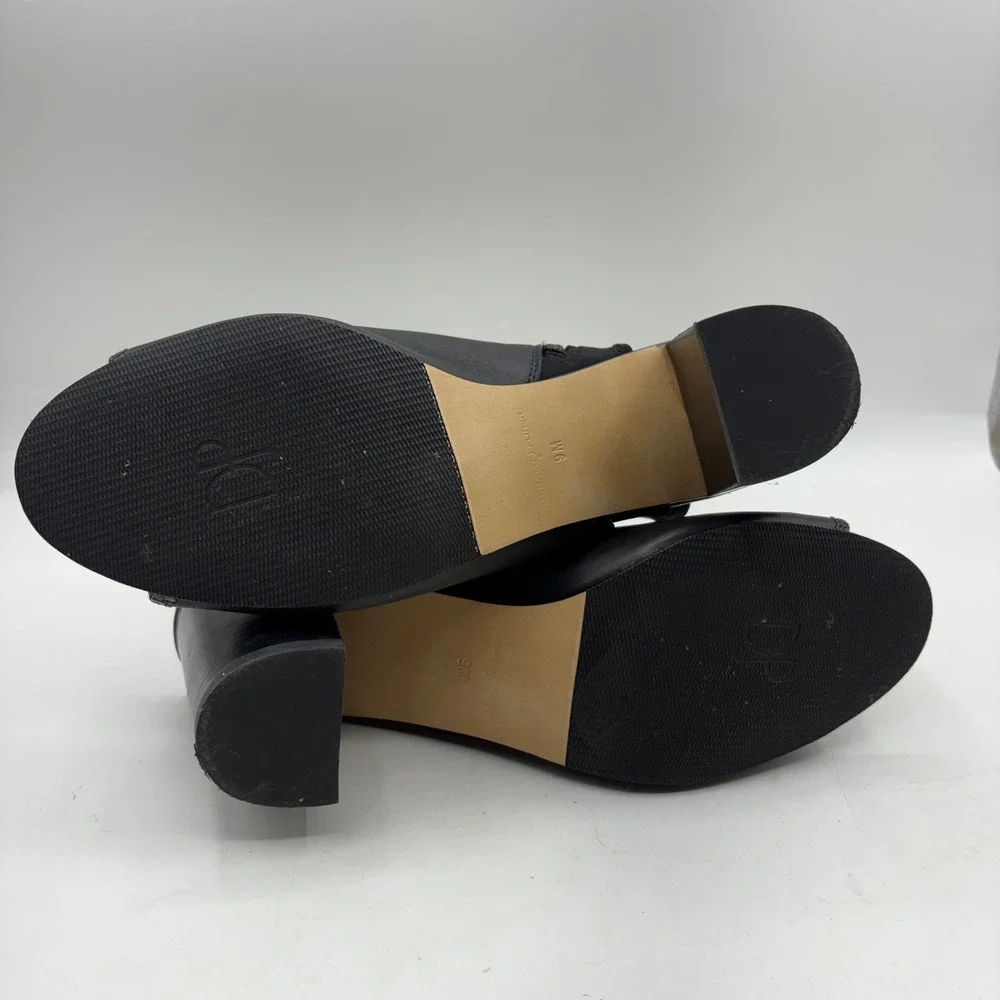 Donald J Pliner Black Leather Peep Toe Slingback Block Heel Booties Women 9 - Picture 10 of 10